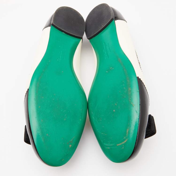 Pre Owned Salvatore Ferragamo Multicolor Patent and Leather Ballet Flats Size 38.5