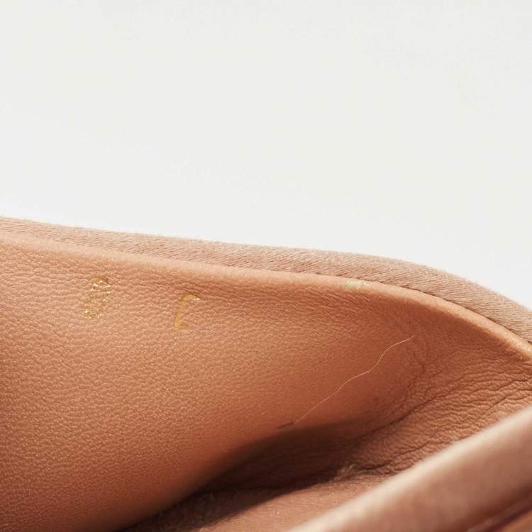 Pre Owned Salvatore Ferragamo Beige Satin Crystal Embellished Gorizias City Slide Sandals Size 38.5
