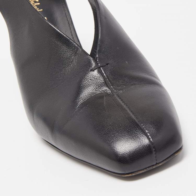 مملوكة مسبقًا Salvatore Ferragamo Black Leather Sloane Slingback Pumps Size 39