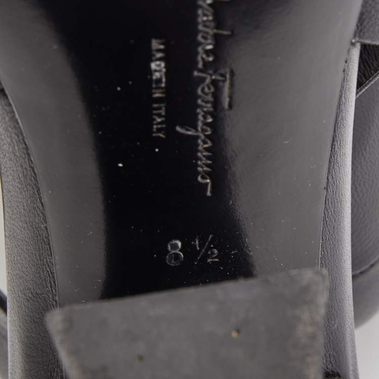 مملوكة مسبقًا Salvatore Ferragamo Black Leather Sloane Slingback Pumps Size 39