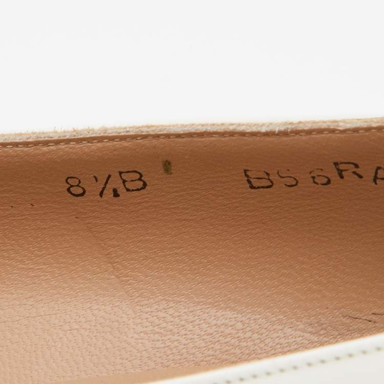Pre Owned Salvatore Ferragamo Brown/White Embossed Lizard and Leather Pumps Size 39