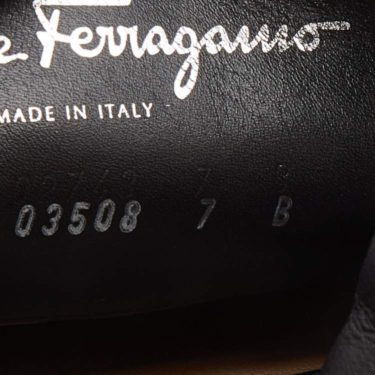 Pre Owned Salvatore Ferragamo Black Leather Knee Length Boots Size 37.5
