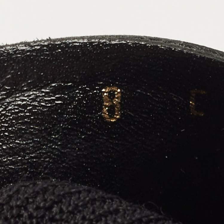 Pre Owned Salvatore Ferragamo Black Fabric and Leather High Top Sneakers Size 38.5