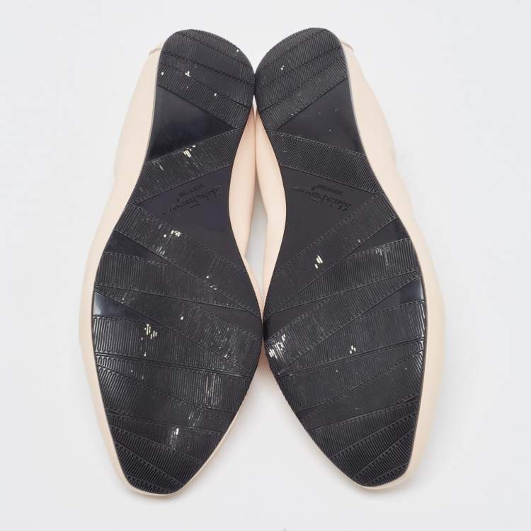 مملوكة مسبقًا Salvatore Ferragamo Pink Leather My Joy Ballet Flats Size 39.5