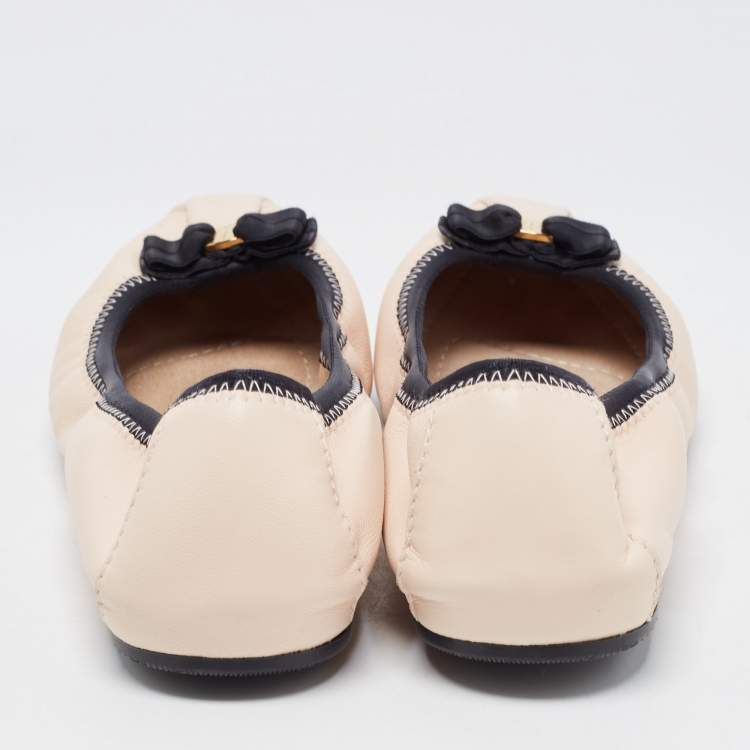 مملوكة مسبقًا Salvatore Ferragamo Pink Leather My Joy Ballet Flats Size 39.5