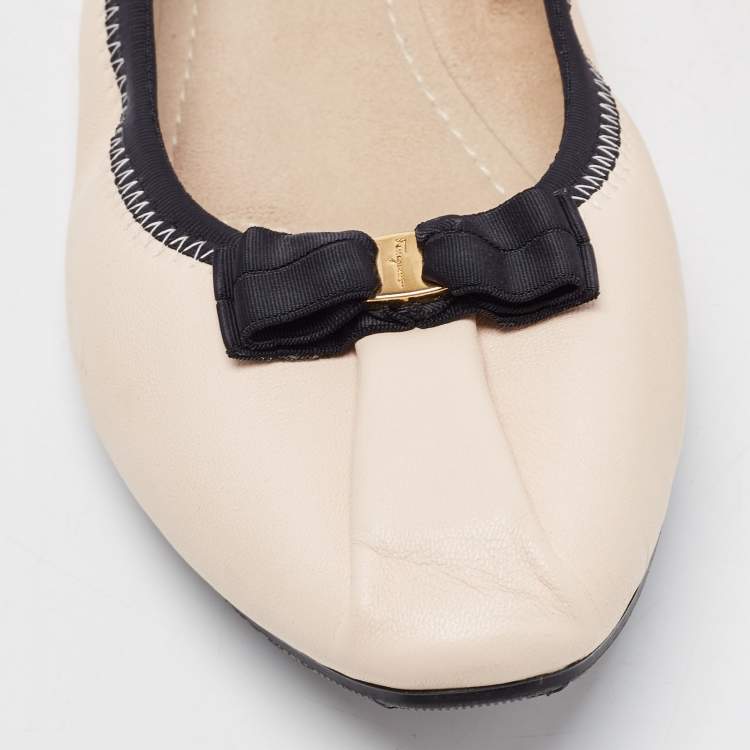مملوكة مسبقًا Salvatore Ferragamo Pink Leather My Joy Ballet Flats Size 39.5