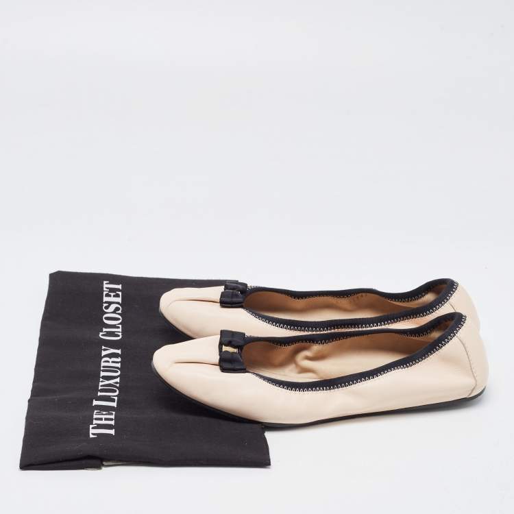 مملوكة مسبقًا Salvatore Ferragamo Pink Leather My Joy Ballet Flats Size 39.5