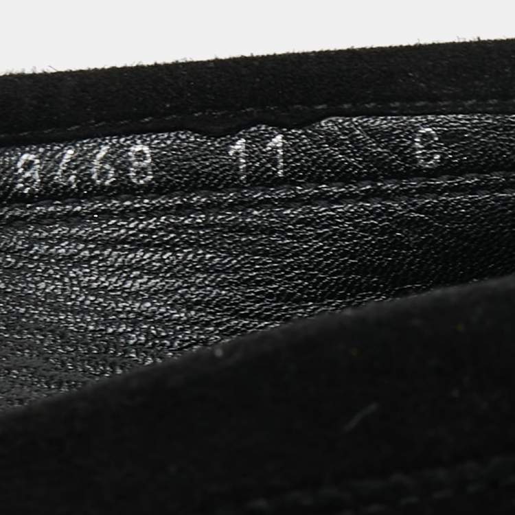 Pre Owned Salvatore Ferragamo Black Suede Gancini Loafers Size 41.5
