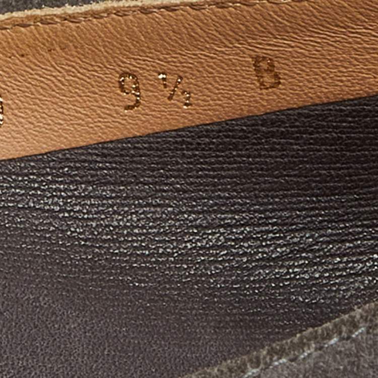 Pre Owned Salvatore Ferragamo Grey Suede Vara Bow Pumps Size 40