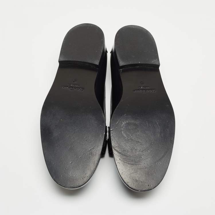 Pre Owned Salvatore Ferragamo Black Leather Mattia Buckle Loafers Size 40.5