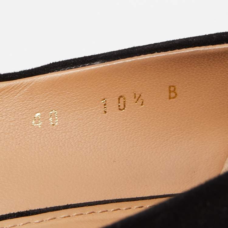 Pre Owned Salvatore Ferragamo Black Suede Detail Pumps Size 40 