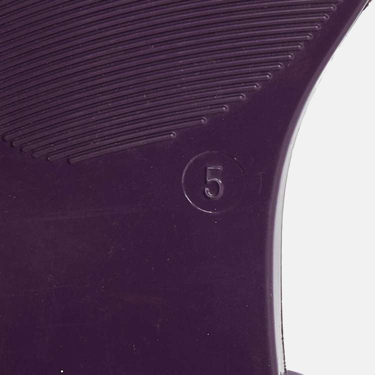 Pre Owned Salvatore Ferragamo Purple Jelly Barbados Bow Ballet Flats Size 35.5