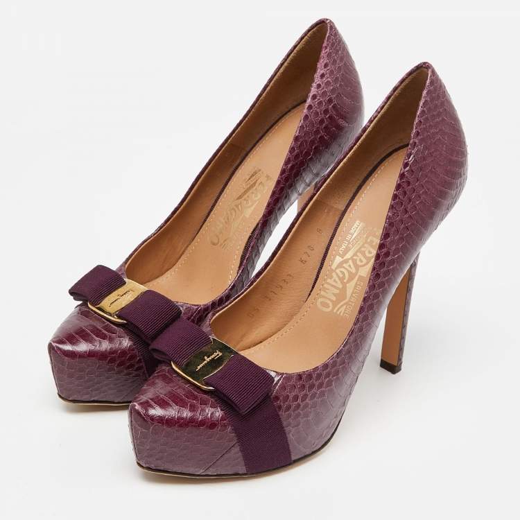 Ferragamo on sale purple shoes