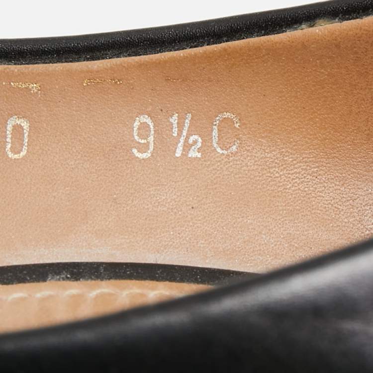 Pre Owned Salvatore Ferragamo Black Leather Pointed Toe Loafer Pumps Size 40