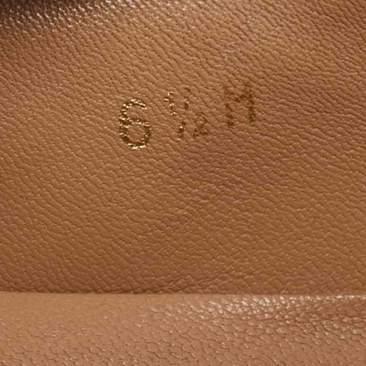 Pre Owned Salvatore Ferragamo Gold Leather Varina Ballet Flats Size 37