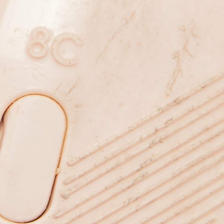 Pre Owned Salvatore Ferragamo Pink Jelly Bow Detailed Flat Slides Size 38.5  