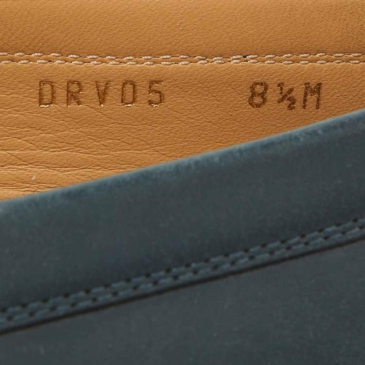 Pre Owned Salvatore Ferragamo Blue Leather Gancini Loafers Size 39