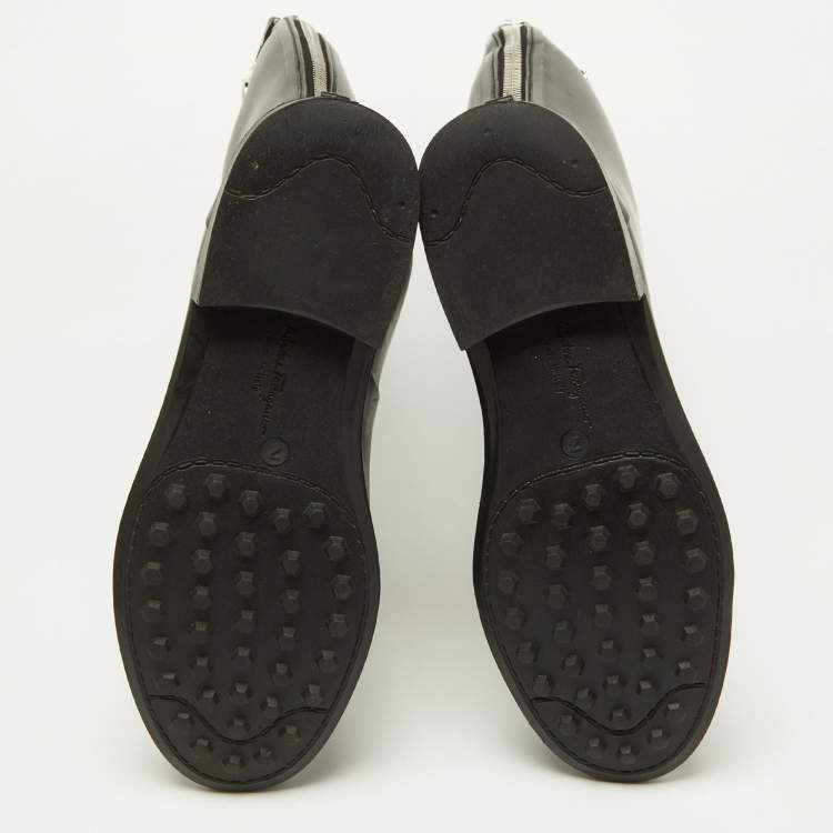 Pre Owned Salvatore Ferragamo Black Rubber Ruben Rain Boots Size 37.5