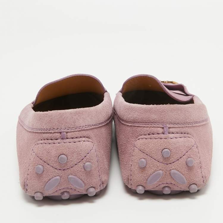 Pre Owned Salvatore Ferragamo Purple Suede Gancini Bit Loafers Size 40