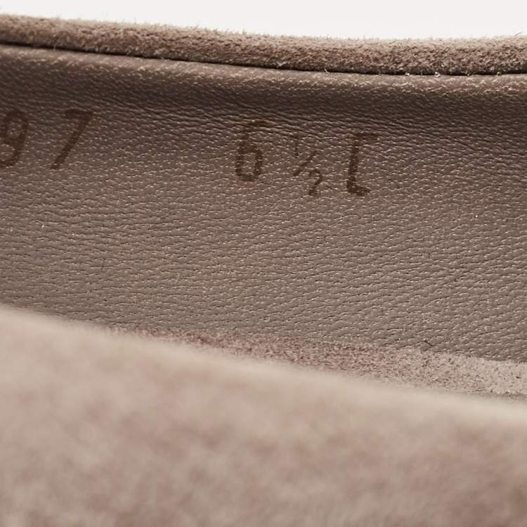 Pre Owned Salvatore Ferragamo Grey Suede Lucca Pumps Size 37