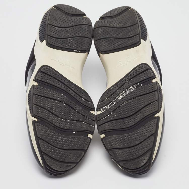 Pre Owned Salvatore Ferragamo Black Nylon Slip On Sneakers Size 38
