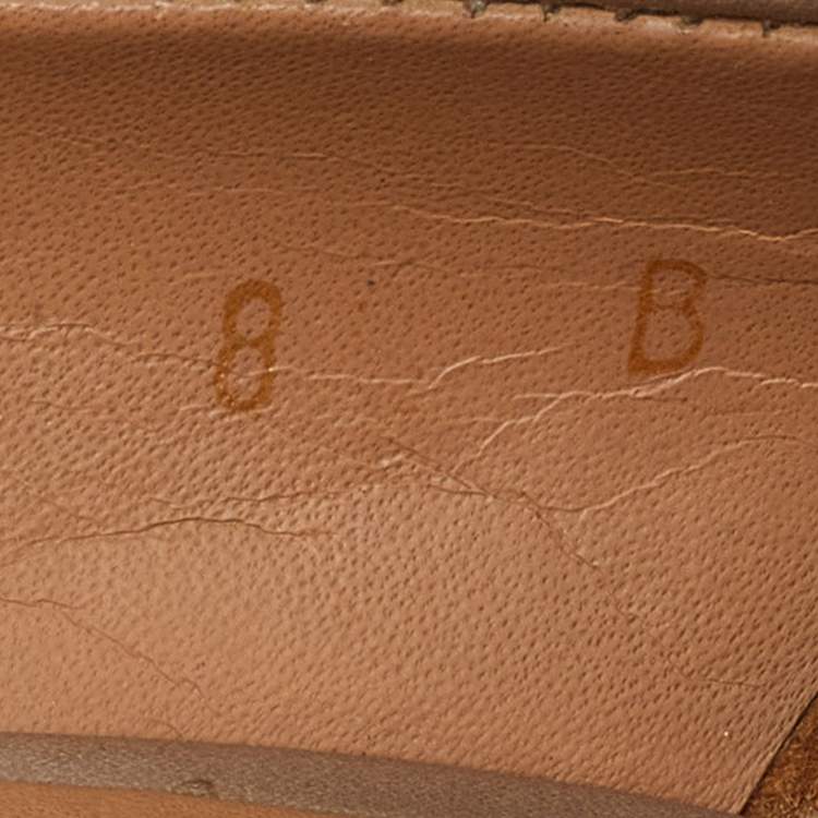 Pre Owned Salvatore Ferragamo Beige Leather Vara Bow Wedge Platform Pumps Size 38.5