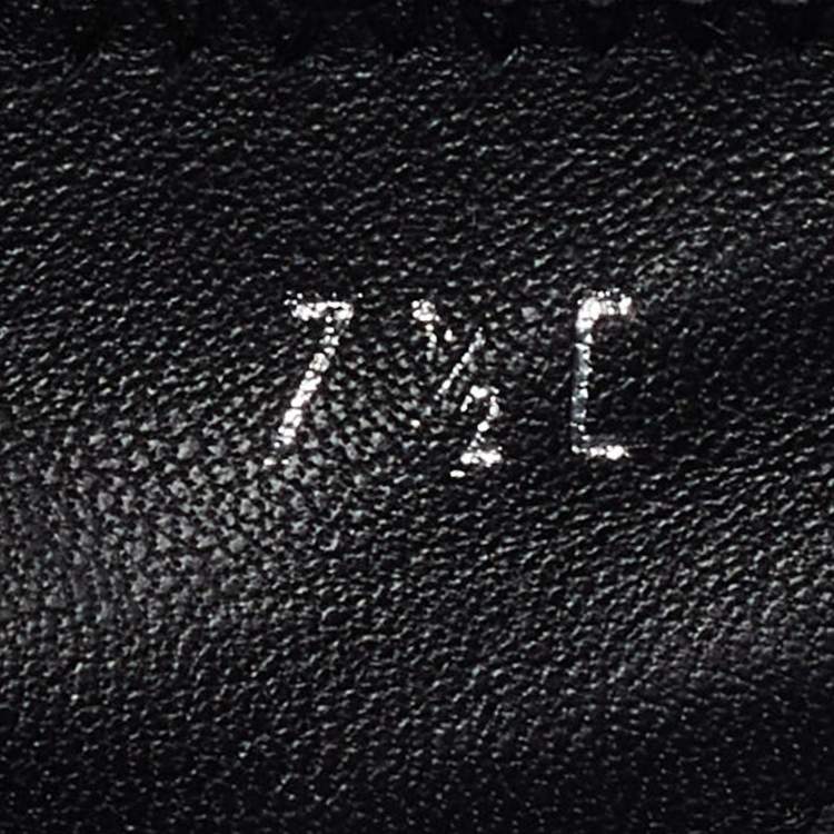 Pre Owned Salvatore Ferragamo Black Leather Vara Bow Ballet Flats Size 38