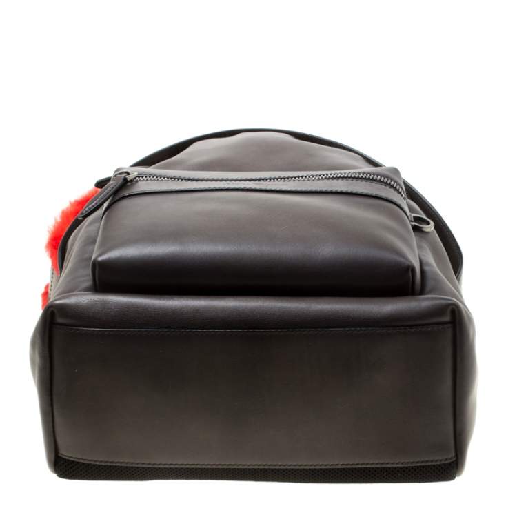Pre Owned Salvatore Ferragamo Black Firenze Glow Leather Backpack 