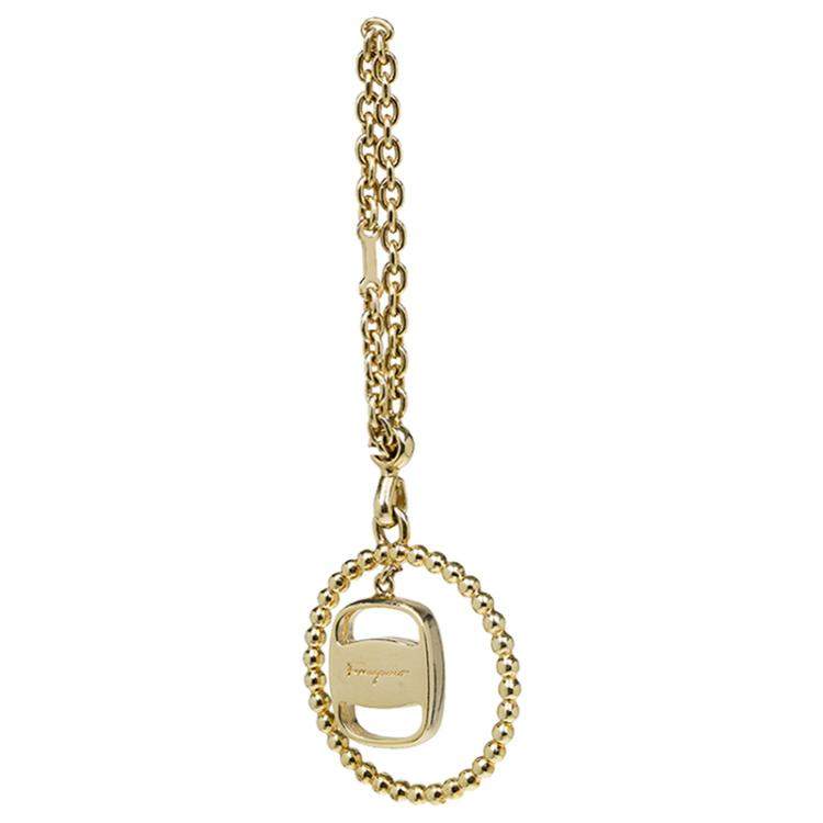 Pre Owned Salvatore Ferragamo Gold Pendant Keyring