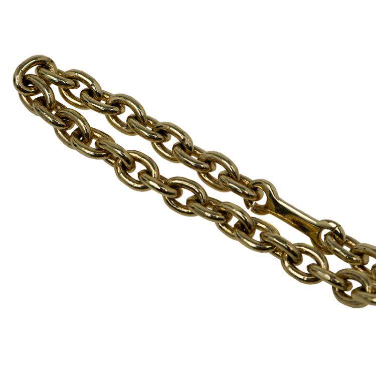 Pre Owned Salvatore Ferragamo Gold Pendant Keyring
