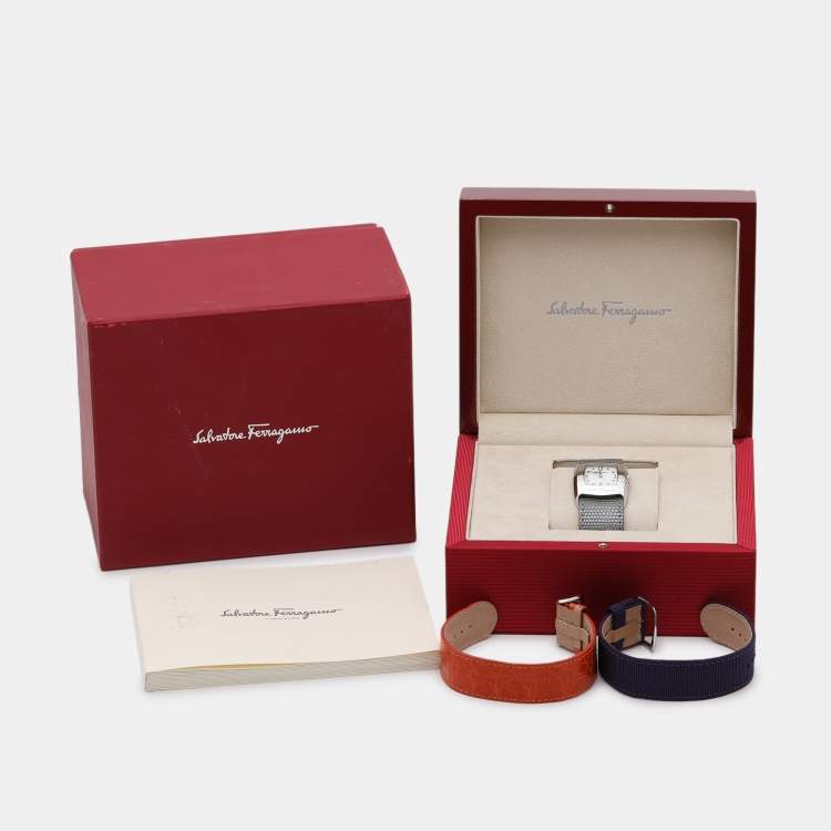 Pre Owned Salvatore Ferragamo Vara Mother of Pearl Stainless Steel Women's Wristwatch 30 mm