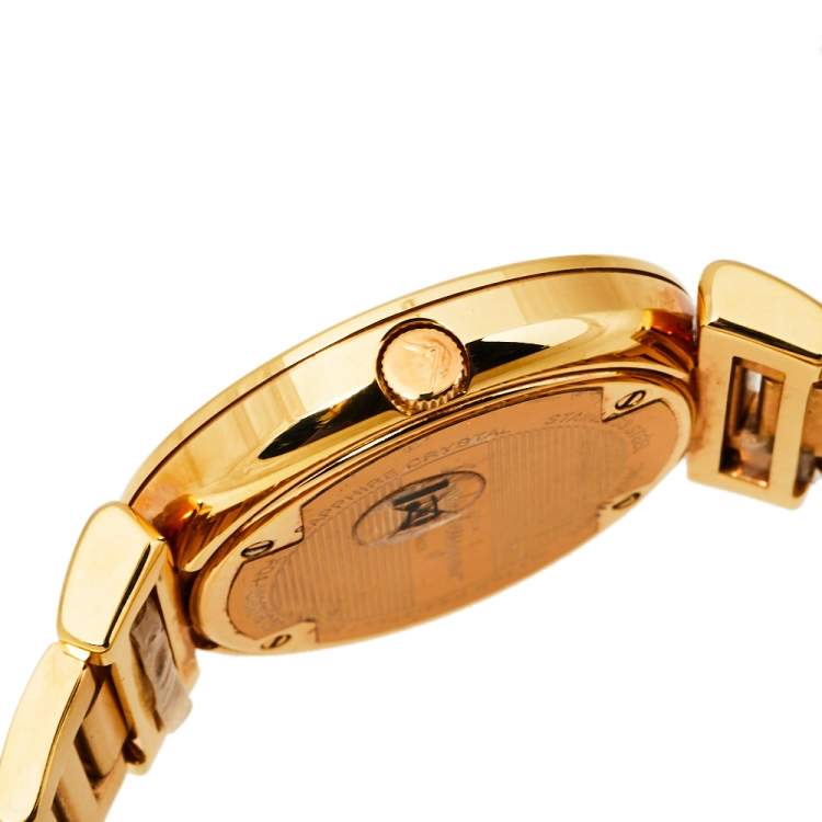 Pre Owned Salvatore Ferragamo Gold Tone Stainless Steel Minuetto Women's Wristwatch 37mm