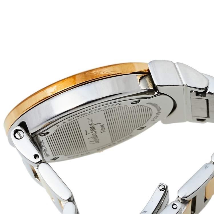 Pre Owned Salvatore Ferragamo Mother Of Pearl Two-Tone Stainless Steel Grande Maison FG2 Women's Wristwatch 33 mm