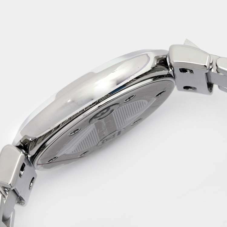 Pre Owned Salvatore Ferragamo Mother of Pearl Diamond Stainless Steel Gancino Deco FG3050014 Women's Wristwatch 39 mm