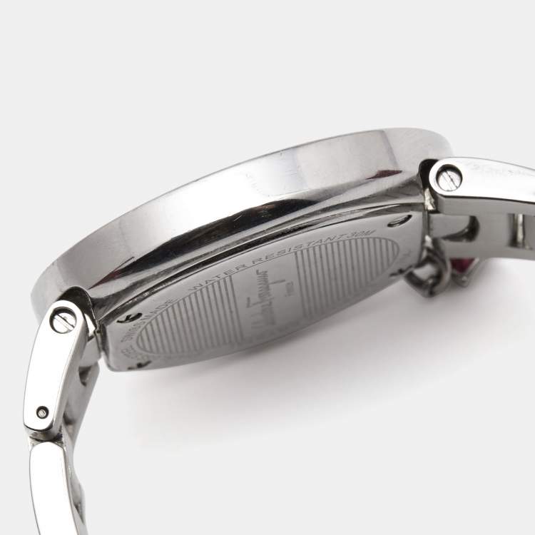 Pre Owned Salvatore Ferragamo Silver Stainless Steel Gancino F64 Women's Wristwatch 36 mm