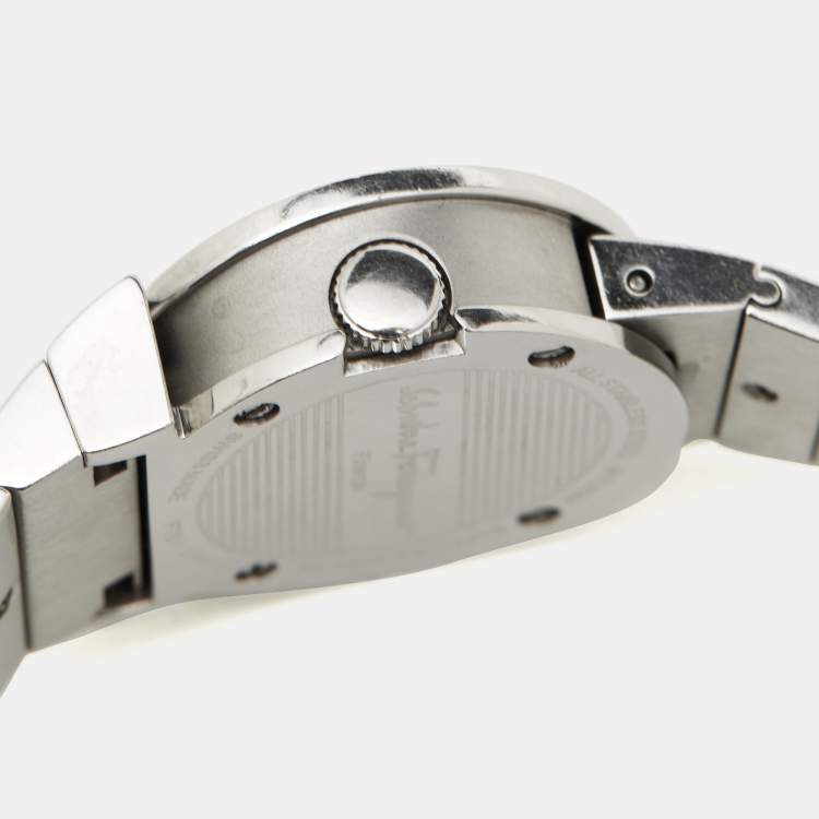 Pre Owned Salvatore Ferragamo Mother of Pearl Stainless Steel F70 Women's Wristwatch 24 mm