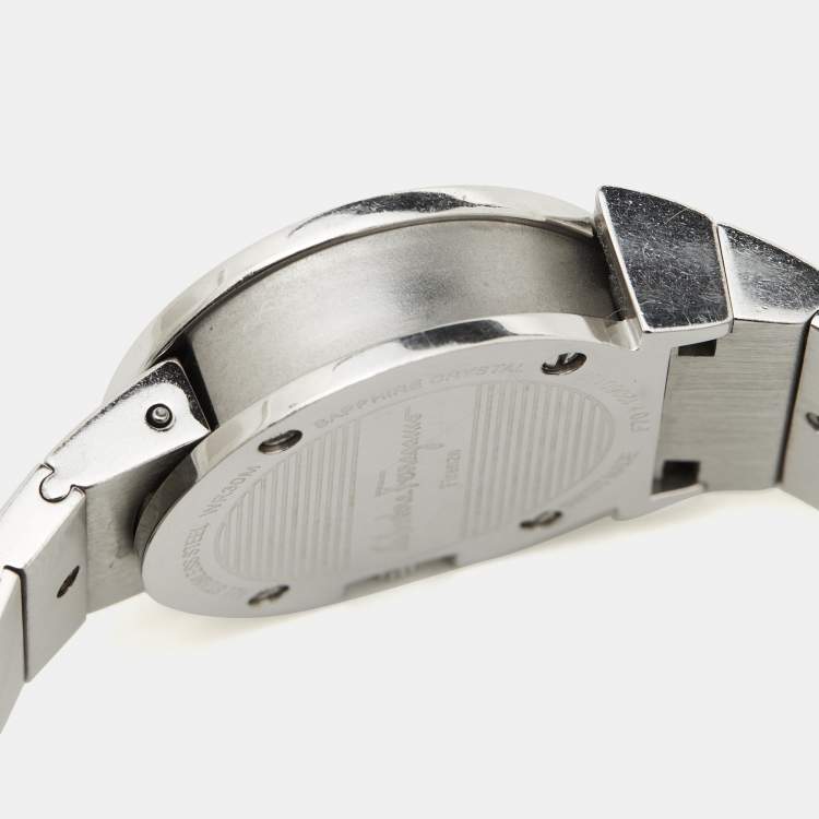 Pre Owned Salvatore Ferragamo Mother of Pearl Stainless Steel F70 Women's Wristwatch 24 mm