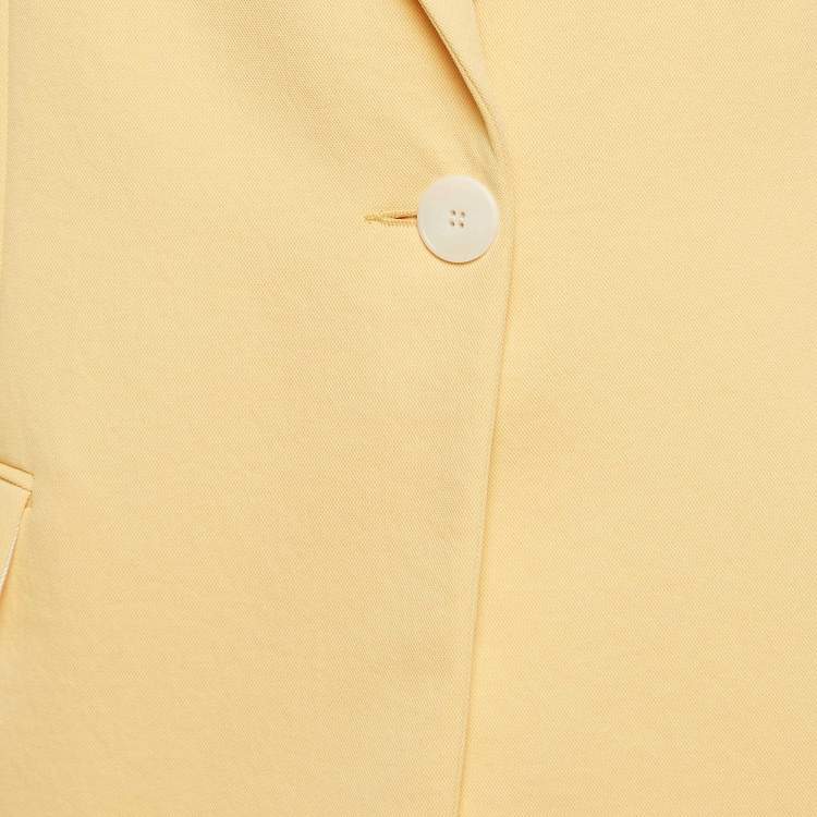 Pre Owned Sandro Yellow Crepe Single Breasted Shorts Suit S