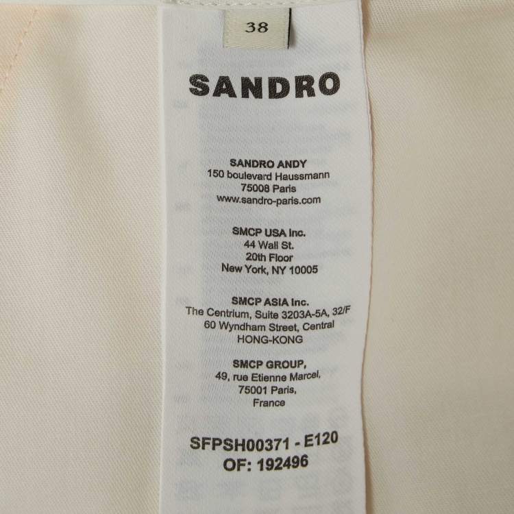 Pre Owned Sandro Yellow Crepe Single Breasted Shorts Suit S