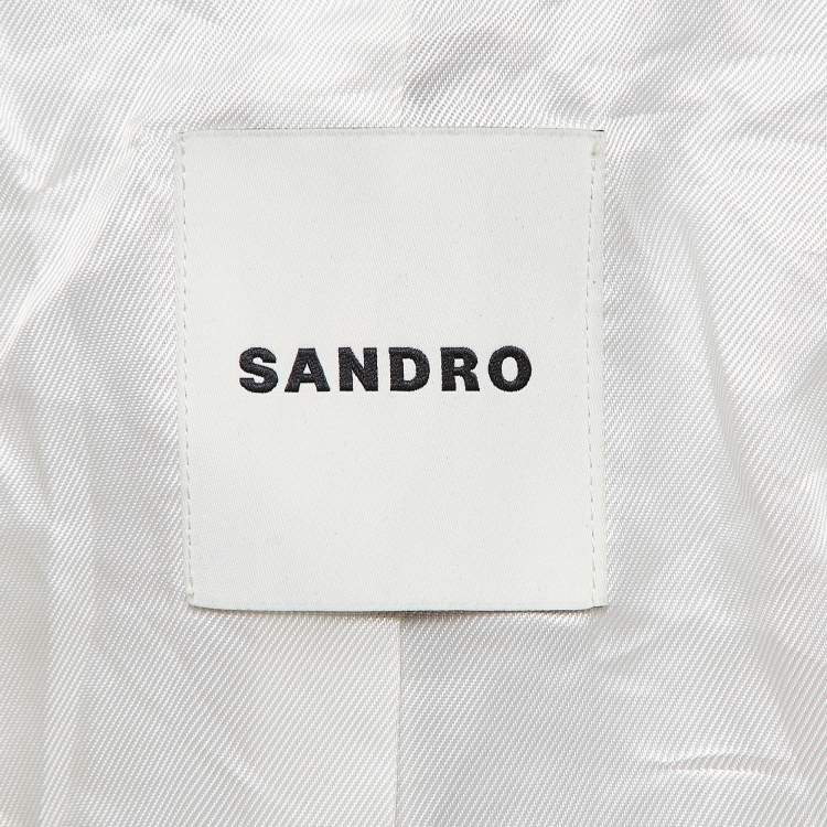 Pre Owned Sandro Beige Wool Blend Single Breasted Blazer M