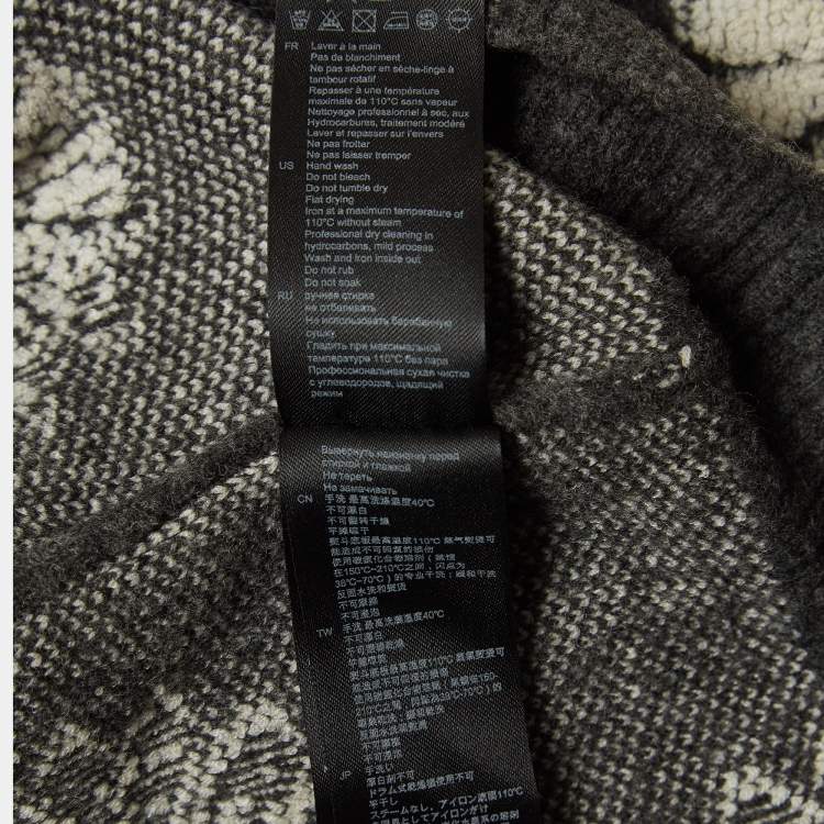 Pre Owned Sandro Grey Floral Intarsia Knit Sweater L