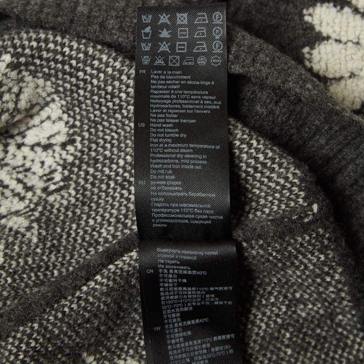 Pre Owned Sandro Grey Floral Intarsia Knit Sweater L
