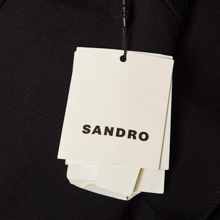 Pre Owned Sandro Black Jersey Backless Tailored Short Dress L