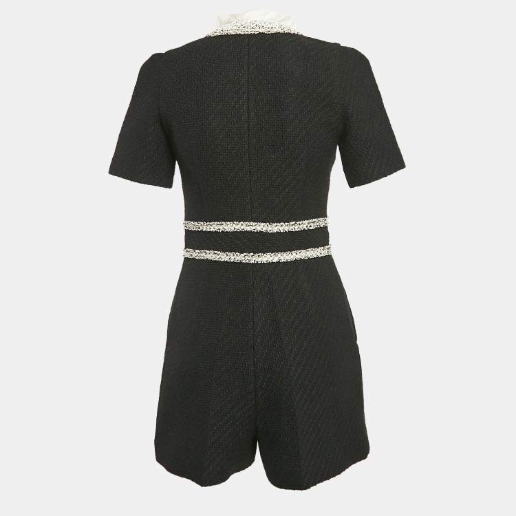 Sandro Black Lace Trim Tweed Ariela Playsuit S Sandro | TLC