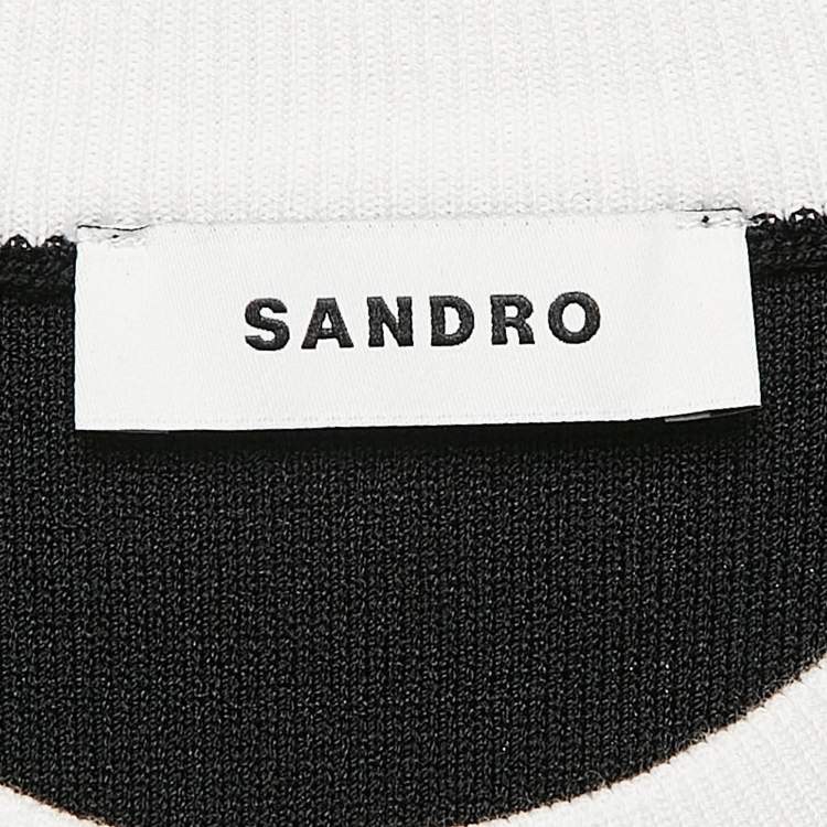 Pre Owned Sandro Black Wool Blend Crew Neck Jumper S