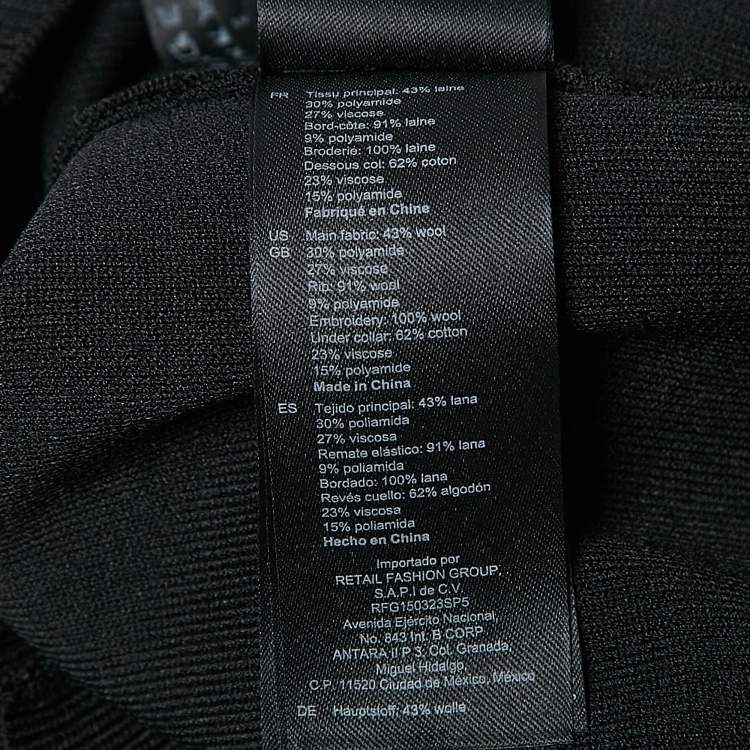 Pre Owned Sandro Black Wool Blend Crew Neck Jumper S
