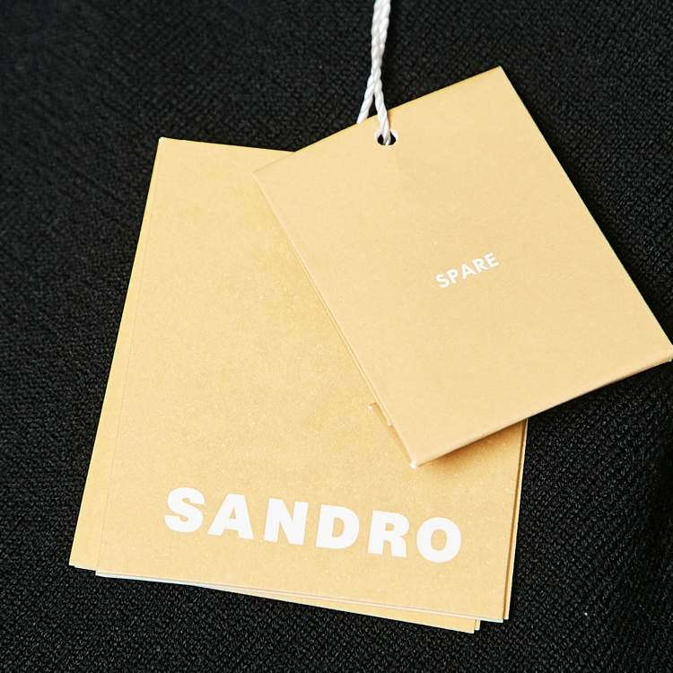 Pre Owned Sandro Black Wool Blend Crew Neck Jumper S