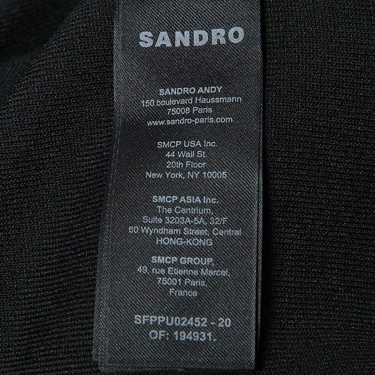 Pre Owned Sandro Black Wool Blend Crew Neck Jumper S