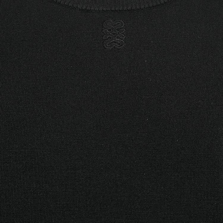 Pre Owned Sandro Black Wool Blend Crew Neck Jumper S