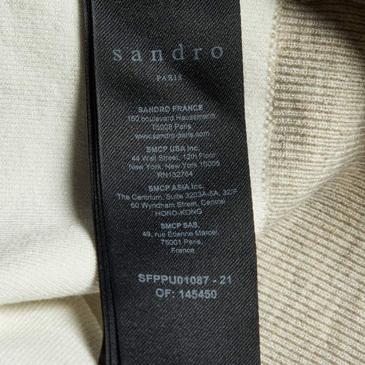 Pre Owned Sandro Grey Embroidered Jersey Top and Trackpants Set L